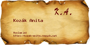 Kozák Anita névjegykártya
