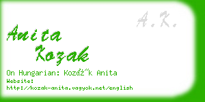 anita kozak business card